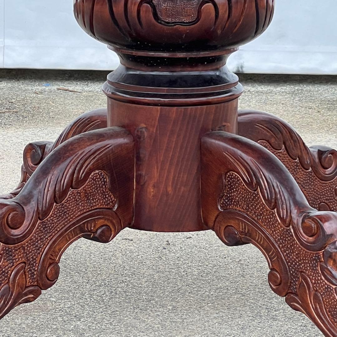 S*i様 アンティーク風 丸型 ダイニングテーブル 木製 堀あり 美品