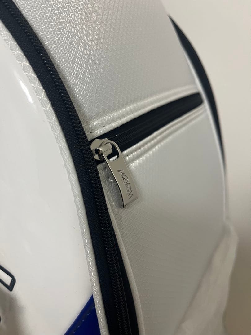 新品 HONMA ゴルフキャディバッグ ホワイト ブラック/ブルー プロ譲渡品
