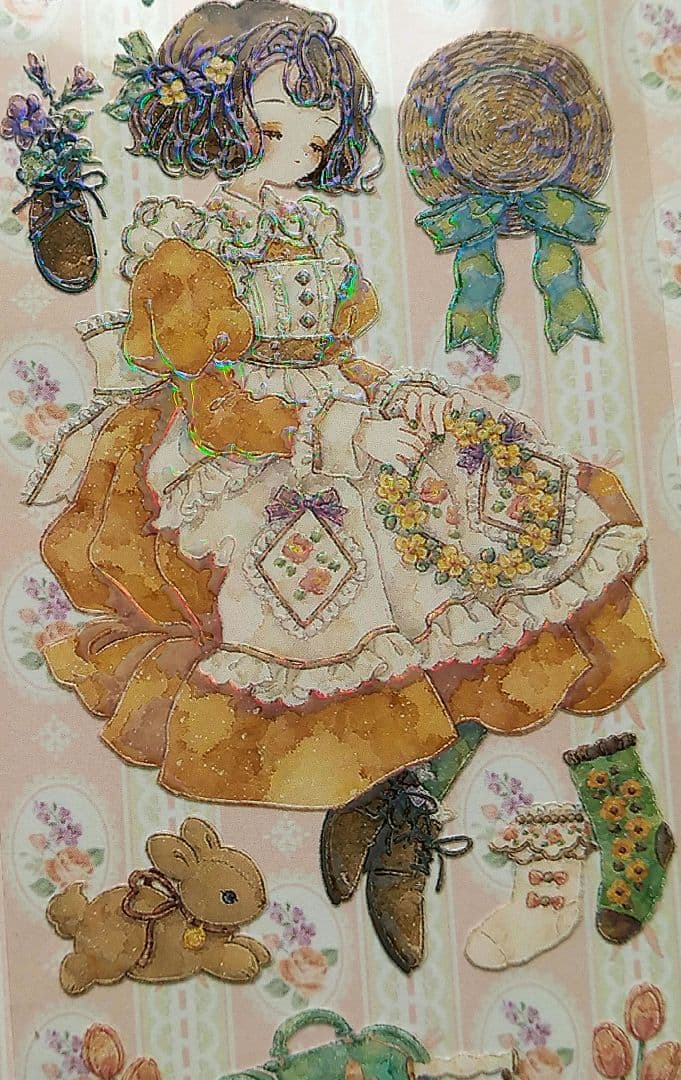 のこり１✩再販✩J192＃洋服千金(虹光)Shine切り売り海外人物マステ女の子