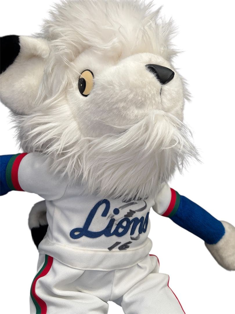 西武ライオンズ 創設レオ 1979 90㎝ぬいぐるみ 松沼雅之選手のサイン入り