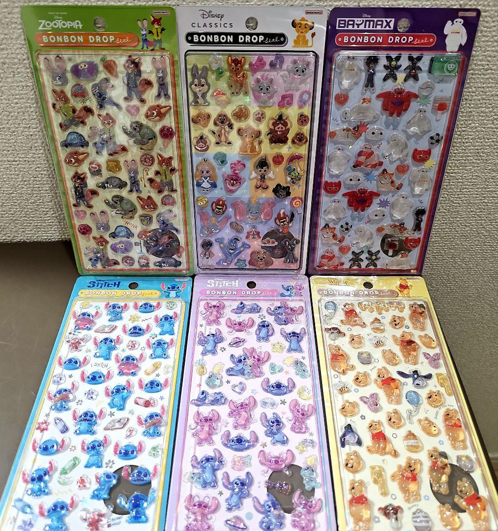 【正規品】ディズニー ボンボンドロップシール 第2弾 6種セット