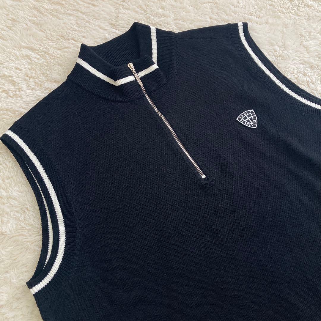 美品！PEARLY GATESパーリーゲイツ　モックネック　ハーフジップベスト