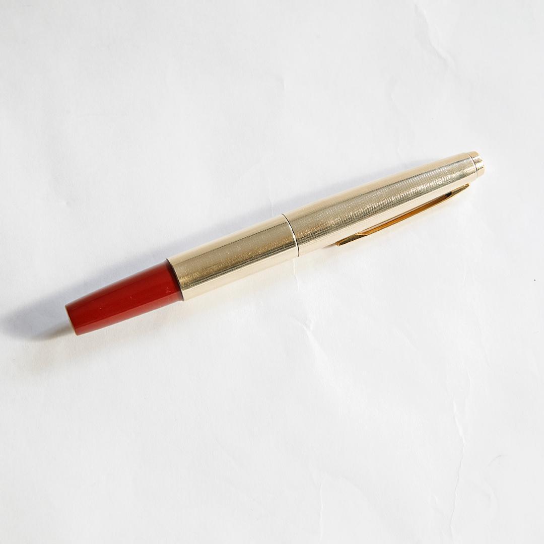 希少 PILOT パイロット Short ポケット万年筆 伸縮式 14K 中古