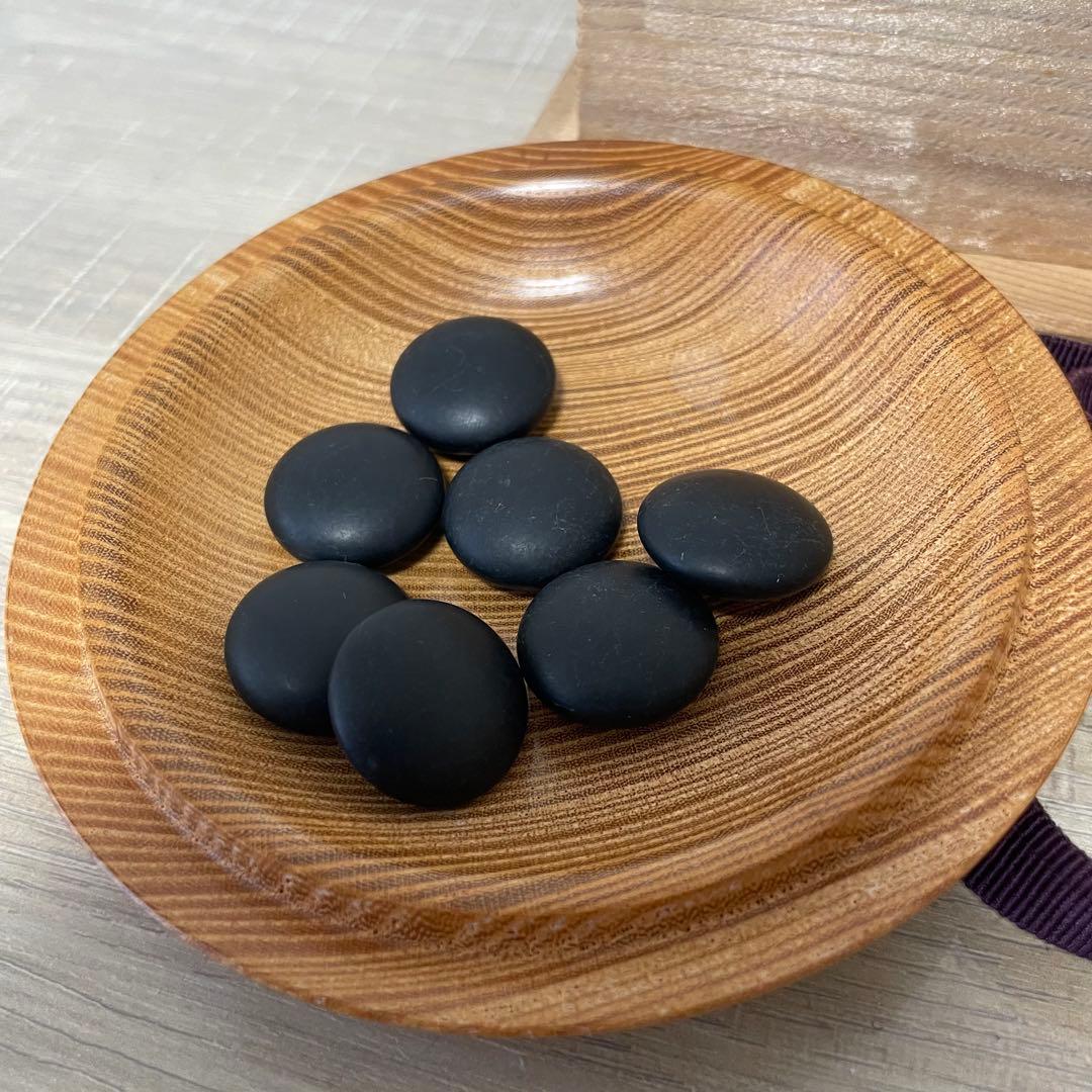 ★良品★ 碁石セット 肉厚 本蛤碁石 那智黒 碁笥 桐箱付き