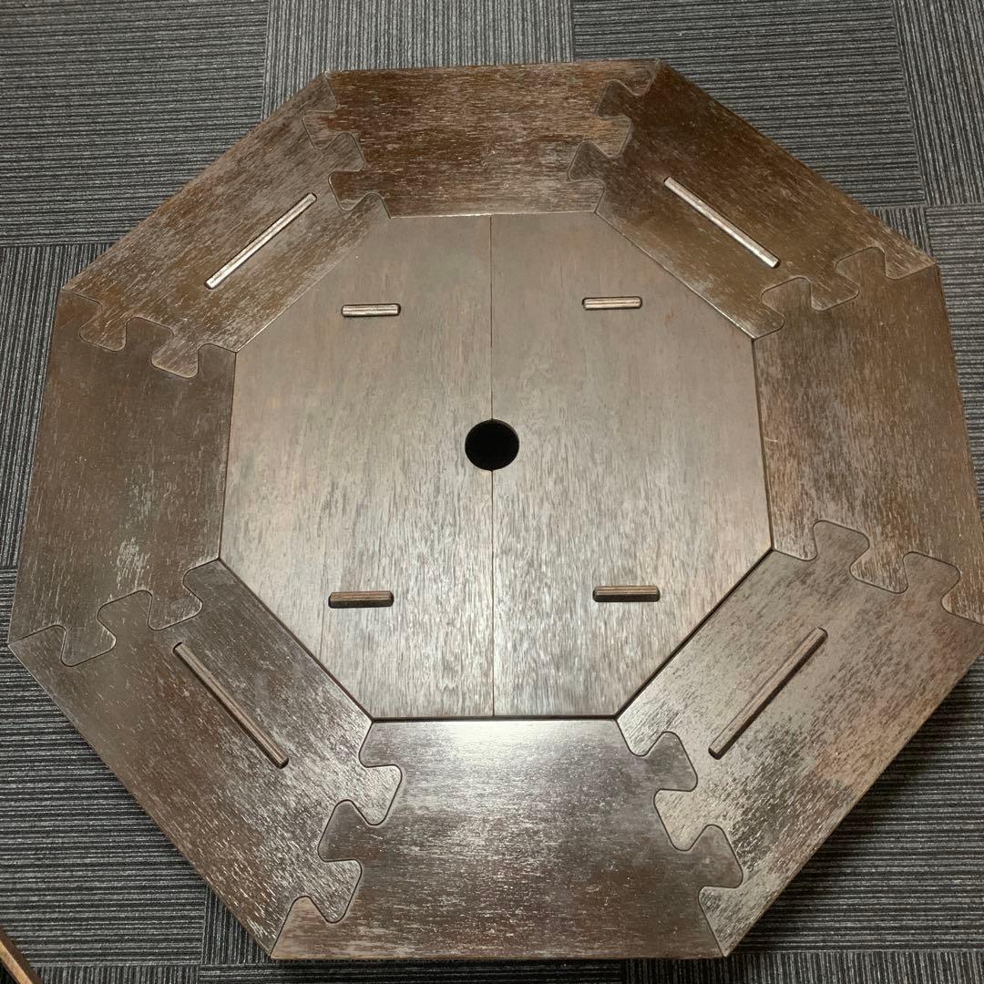 八角形木製アウトドアテーブル　ウォールナット