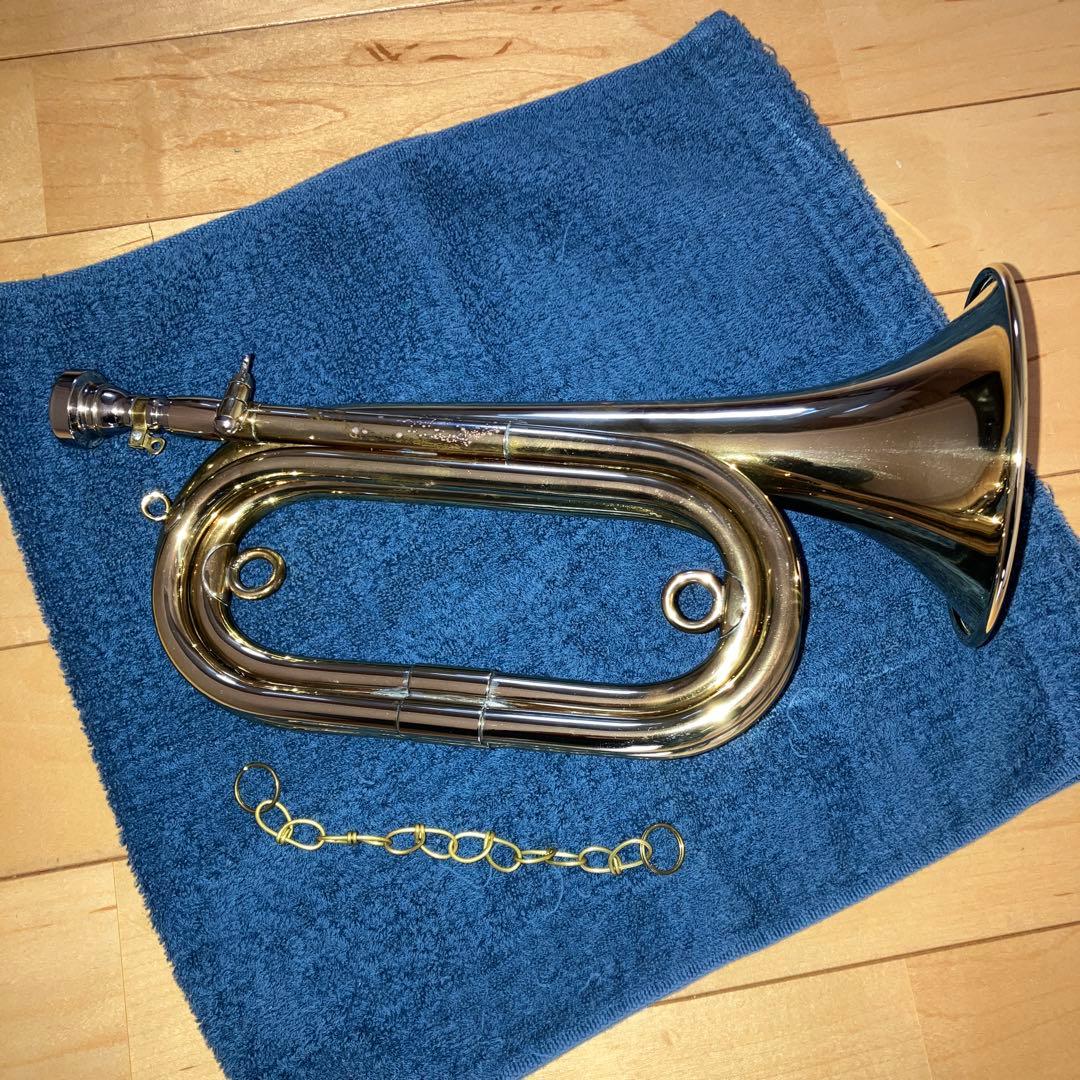 【希少】陸上自衛隊　らっぱ　信号らっぱ　 ラッパ ケース付き　らっぱ手