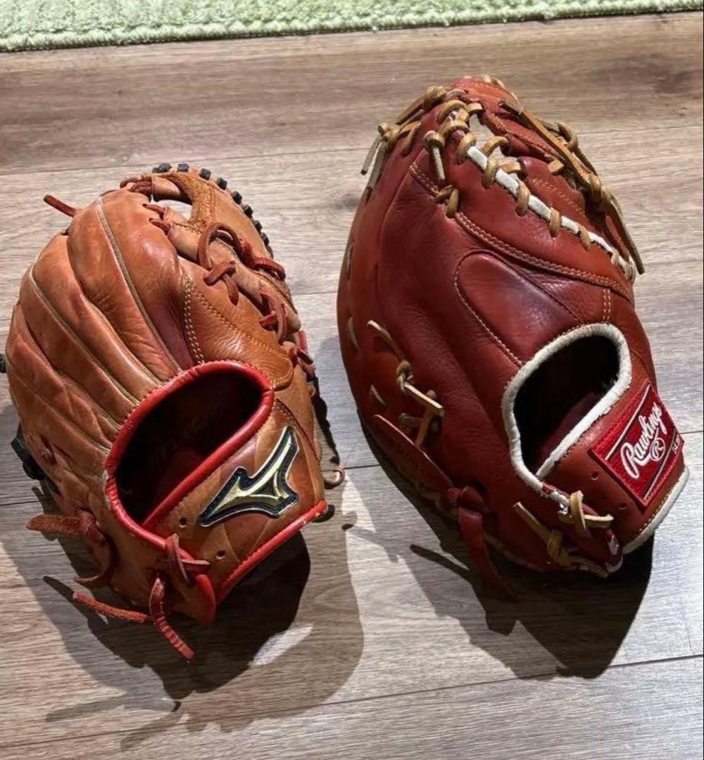 Mizuno 軟式野球グローブセット セカンド用×ファーストミット