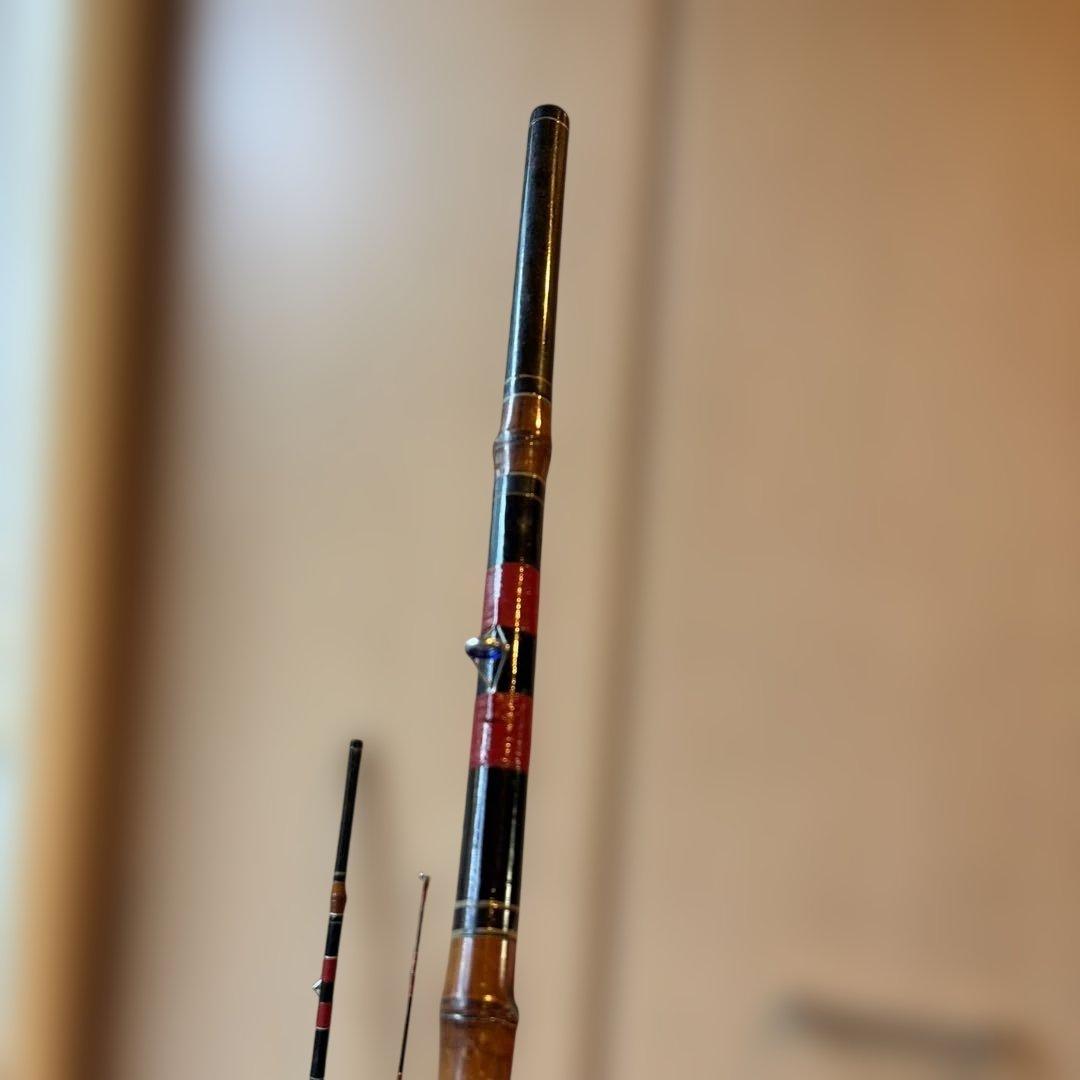 手作り　名入り　骨董　和竿　全竹　落し込み　へチ竿 270、9尺