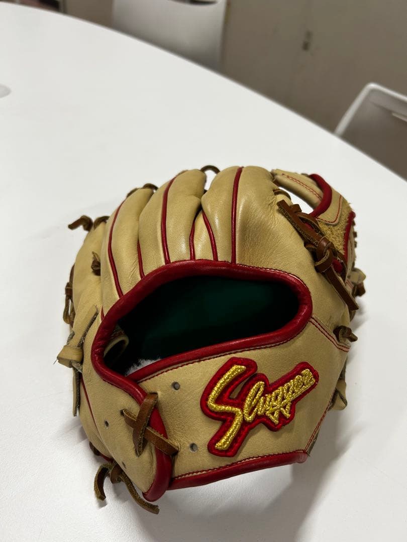 スラッガー　軟式グローブ 特別オーダー ベージュ/レッド