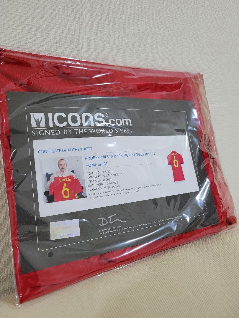 イニエスタ スペイン代表 サイン ユニフォーム icons 正規品 バルセロナ