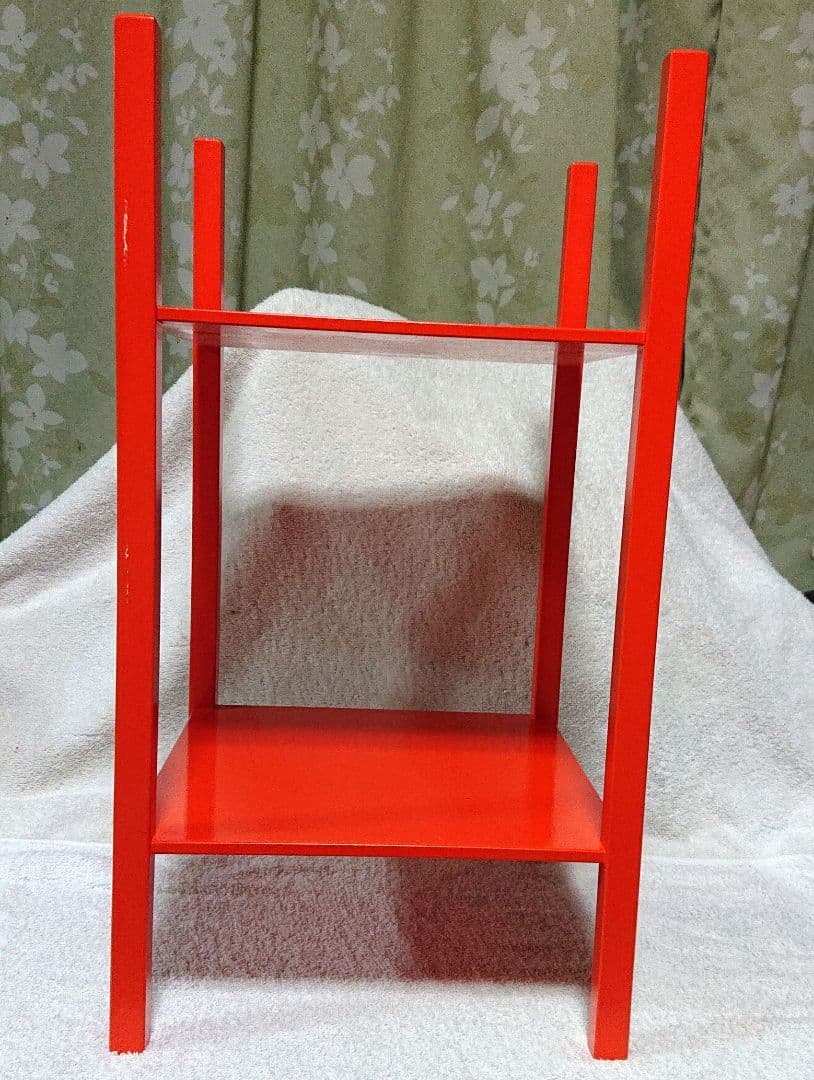 鮮やかな朱塗売茶棚A463