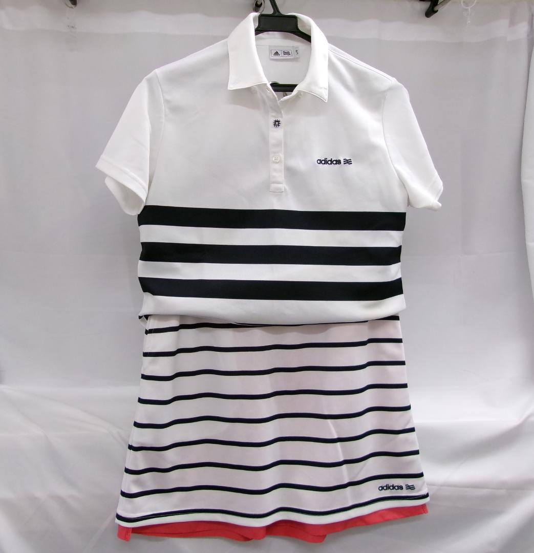 adidas ゴルフウェア　ストライプ柄　セットアップ
