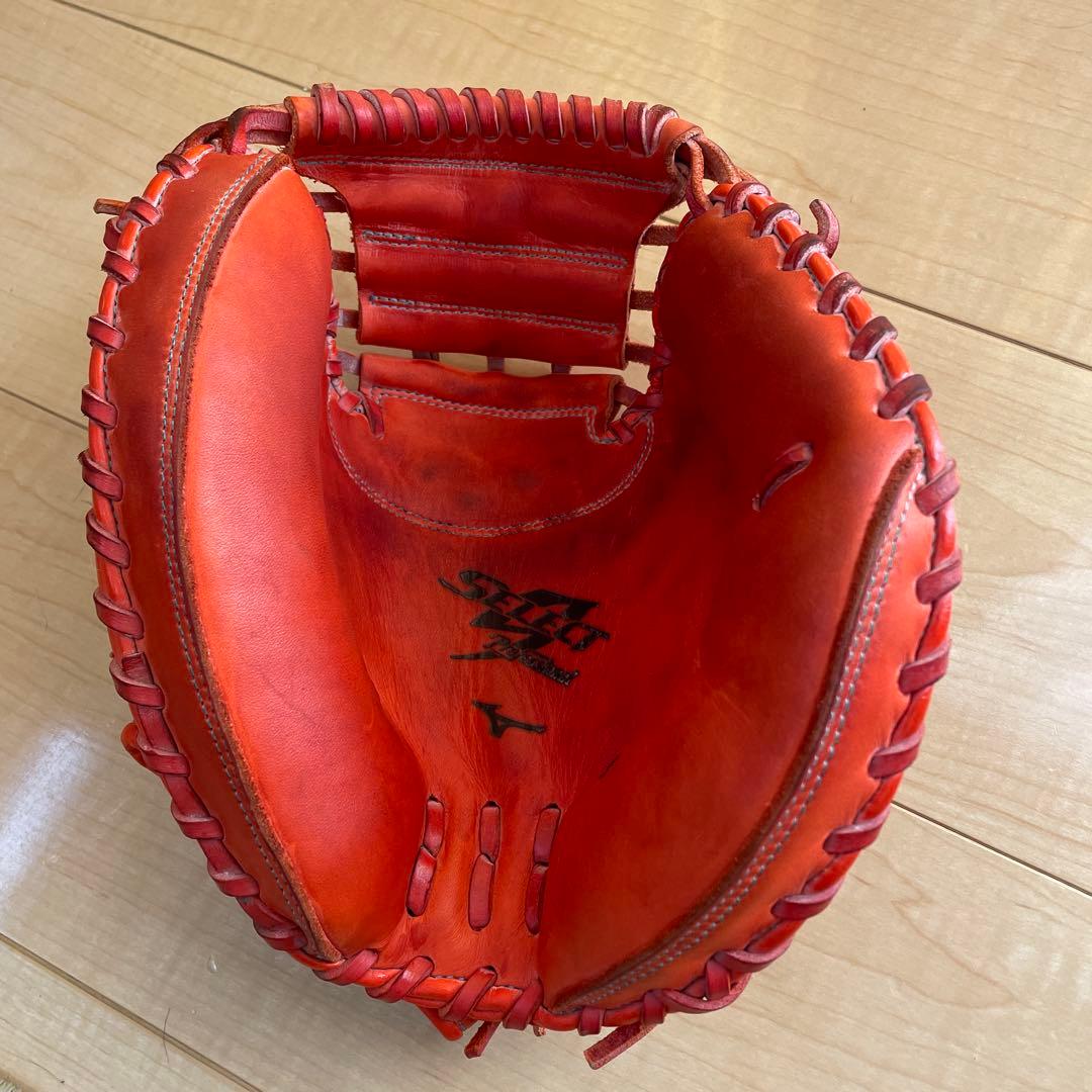 ミズノ　セレクト9 少年軟式グローブ キャッチャーミット オレンジ