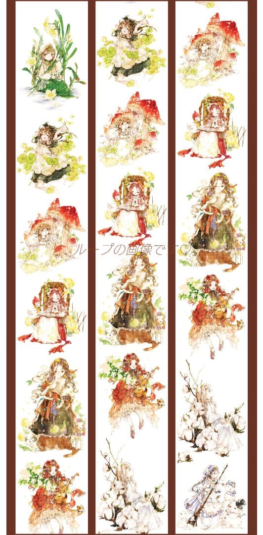 ✩のこり１✩J898＃森女卷(PET)田小宝切り売り海外人物マステ女の子