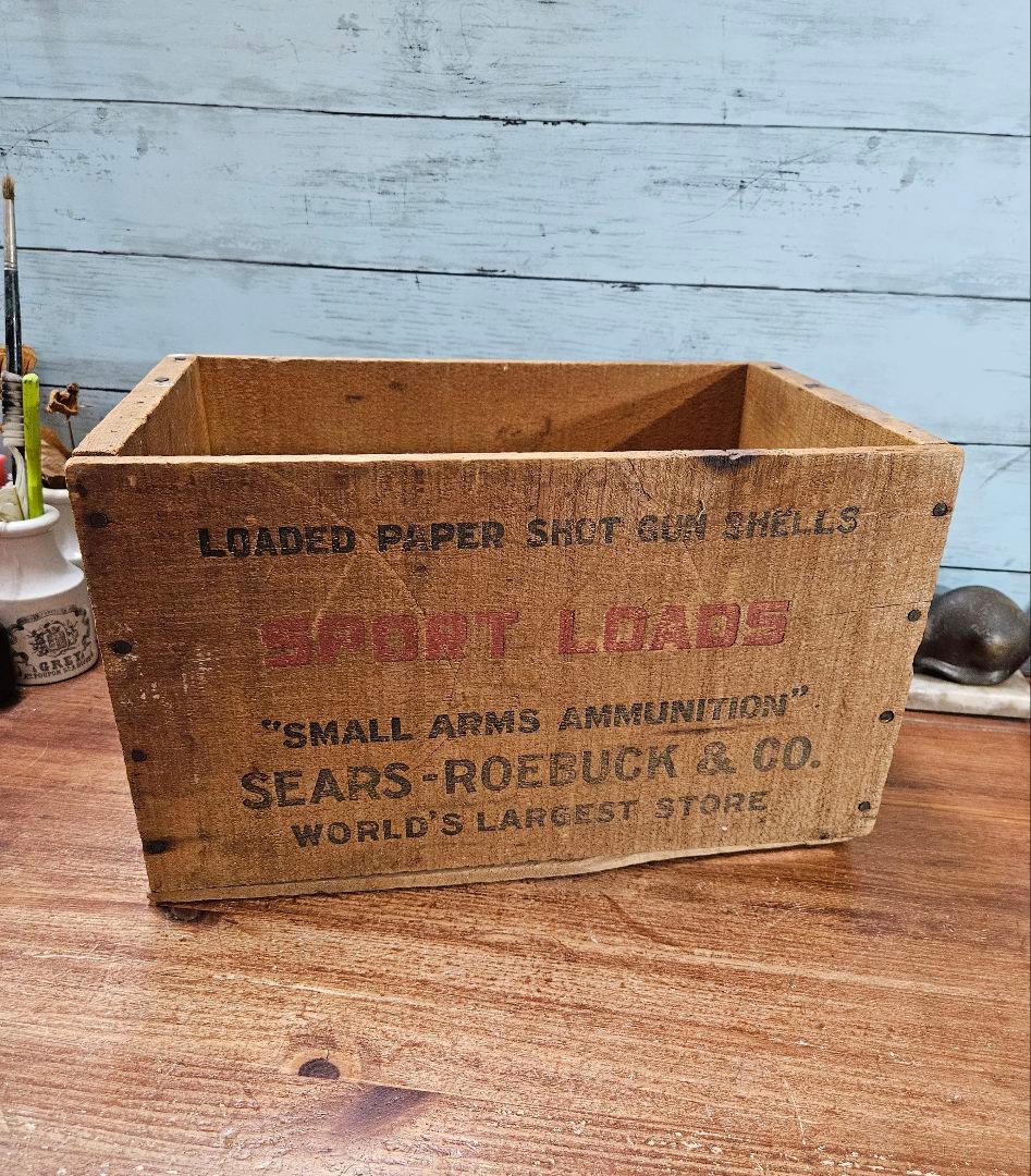 USAヴィンテージ SEARS シアーズ 古い木箱 弾薬庫 ケース 収納