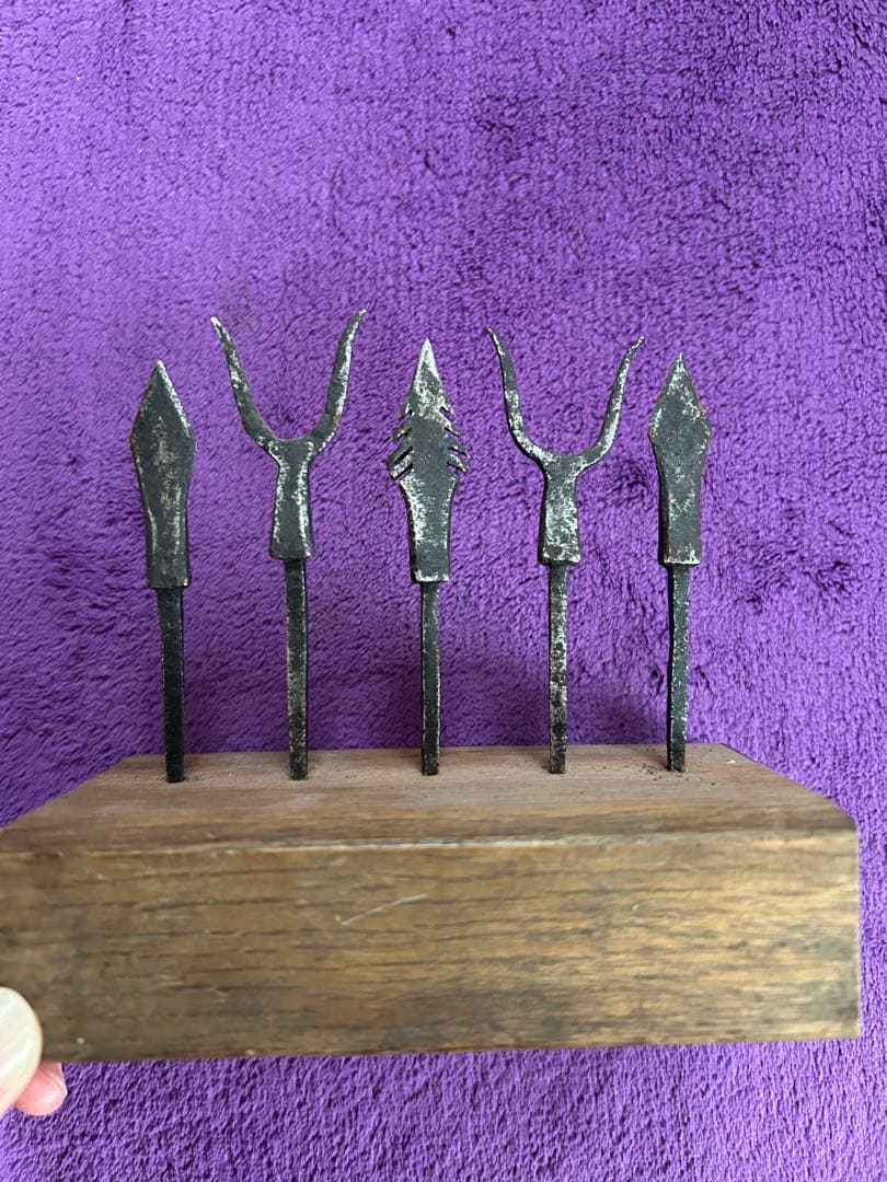 鉄製武具 矢尻 オブジェ 5点セット インテリア