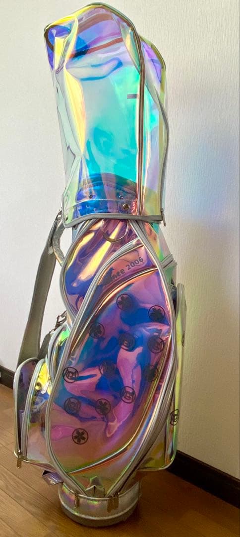 虹色 透明 PVC ゴルフバッグ