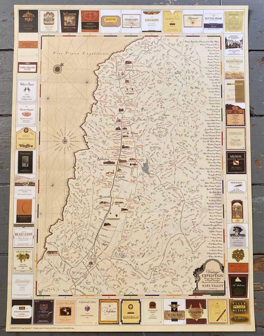 ビンテージ カルフォルニア ナパバレー ワイン ポスター