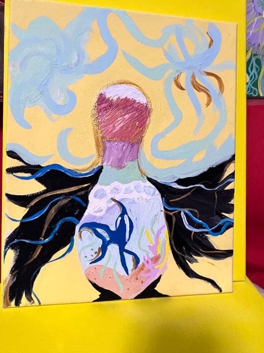 絵画：ANNA．Ｋ　ペンギンと海