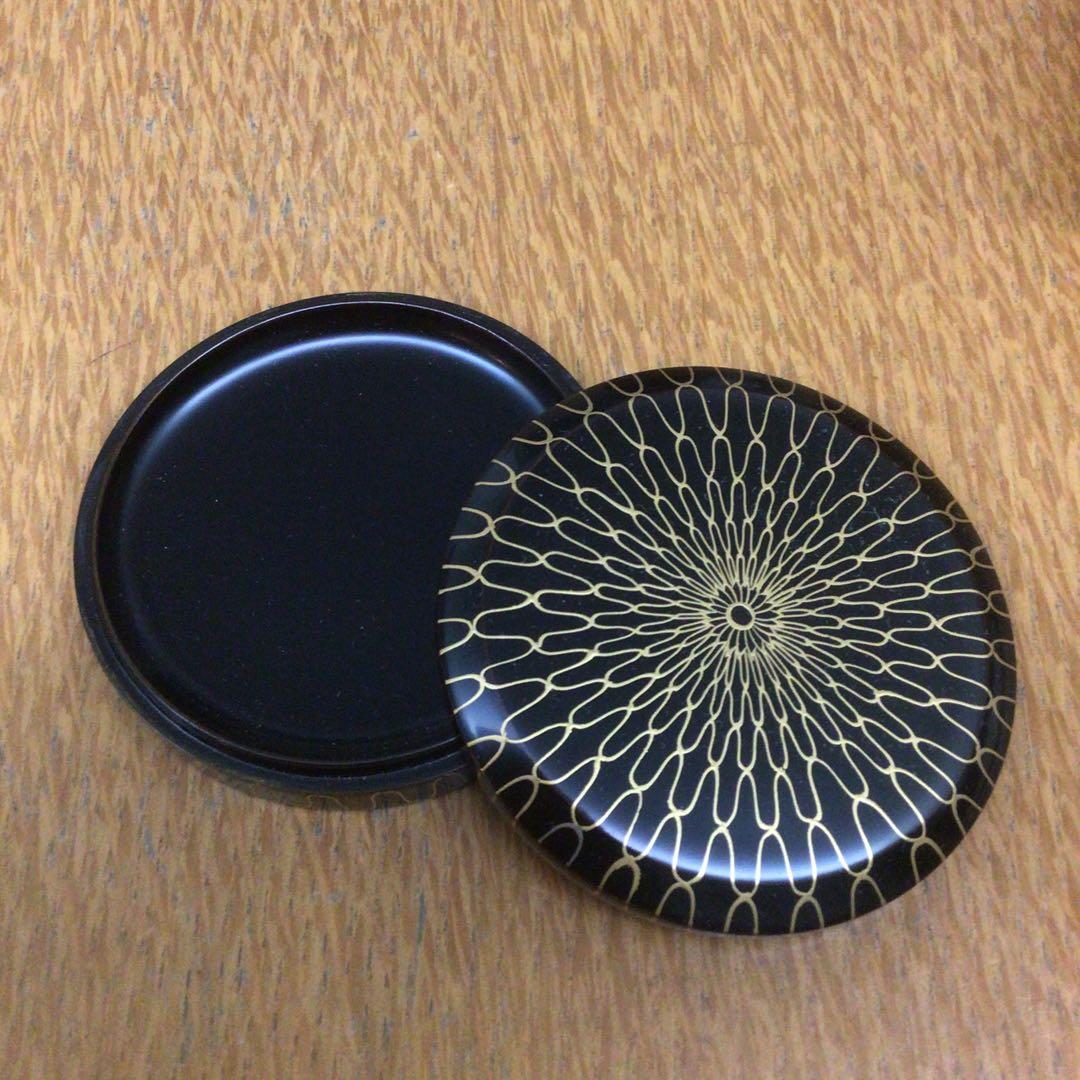 茶道具　塗師　岡本陽斎作　金網目蒔絵 香合