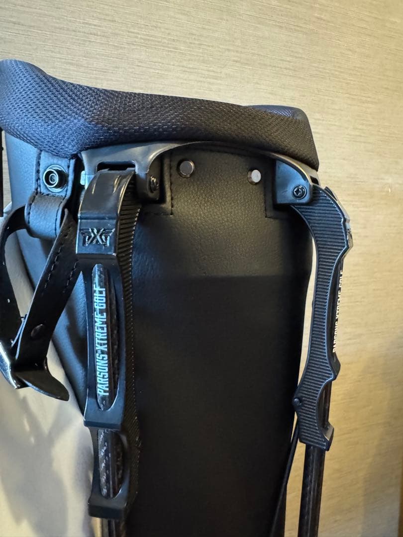 も*フ様 PXG スタンド式キャディバッグ ホワイト/ブラック　レザー