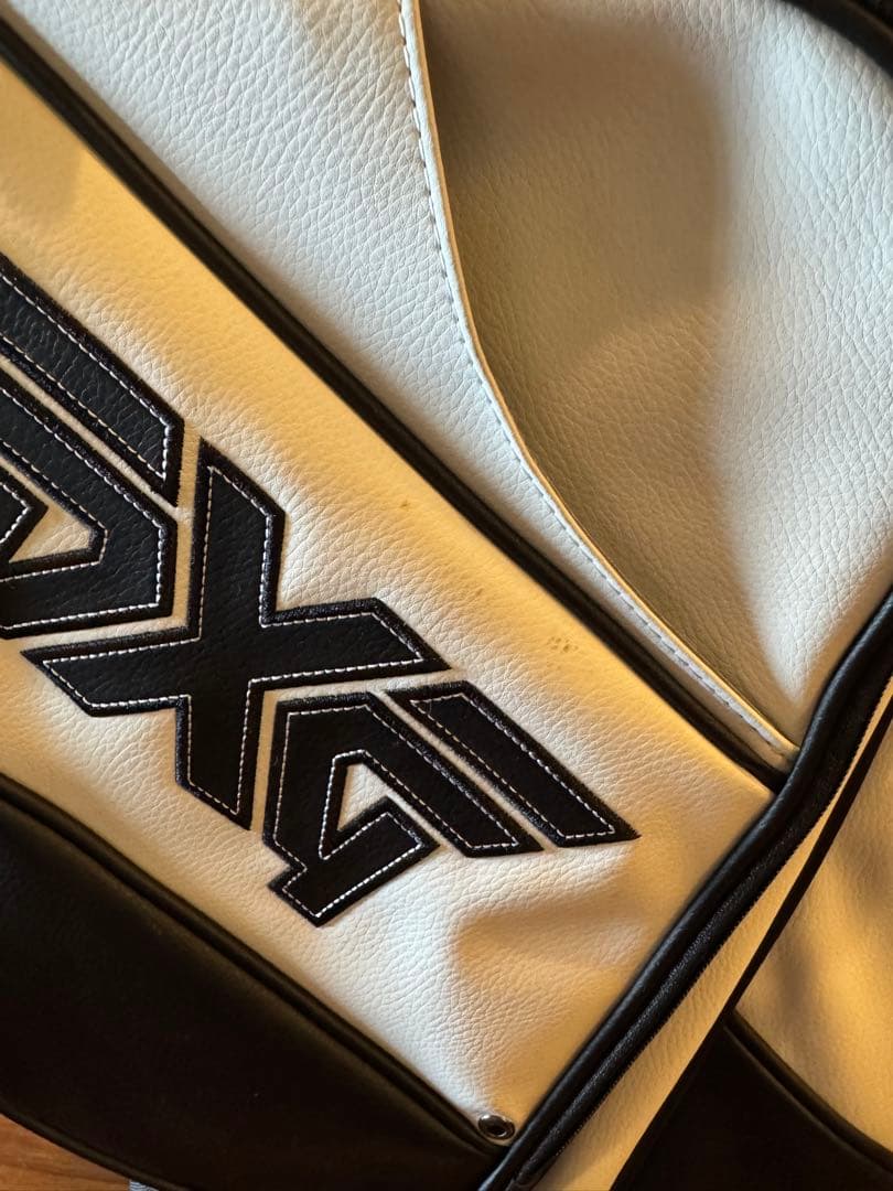 も*フ様 PXG スタンド式キャディバッグ ホワイト/ブラック　レザー