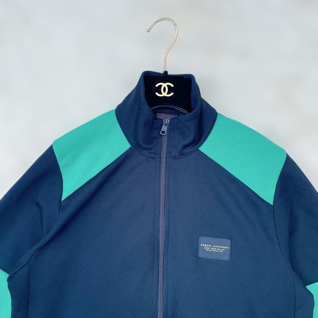 アルマーニエクスチェンジ トラックジャケット　ジャージ　ジップアップ　緑　紺
