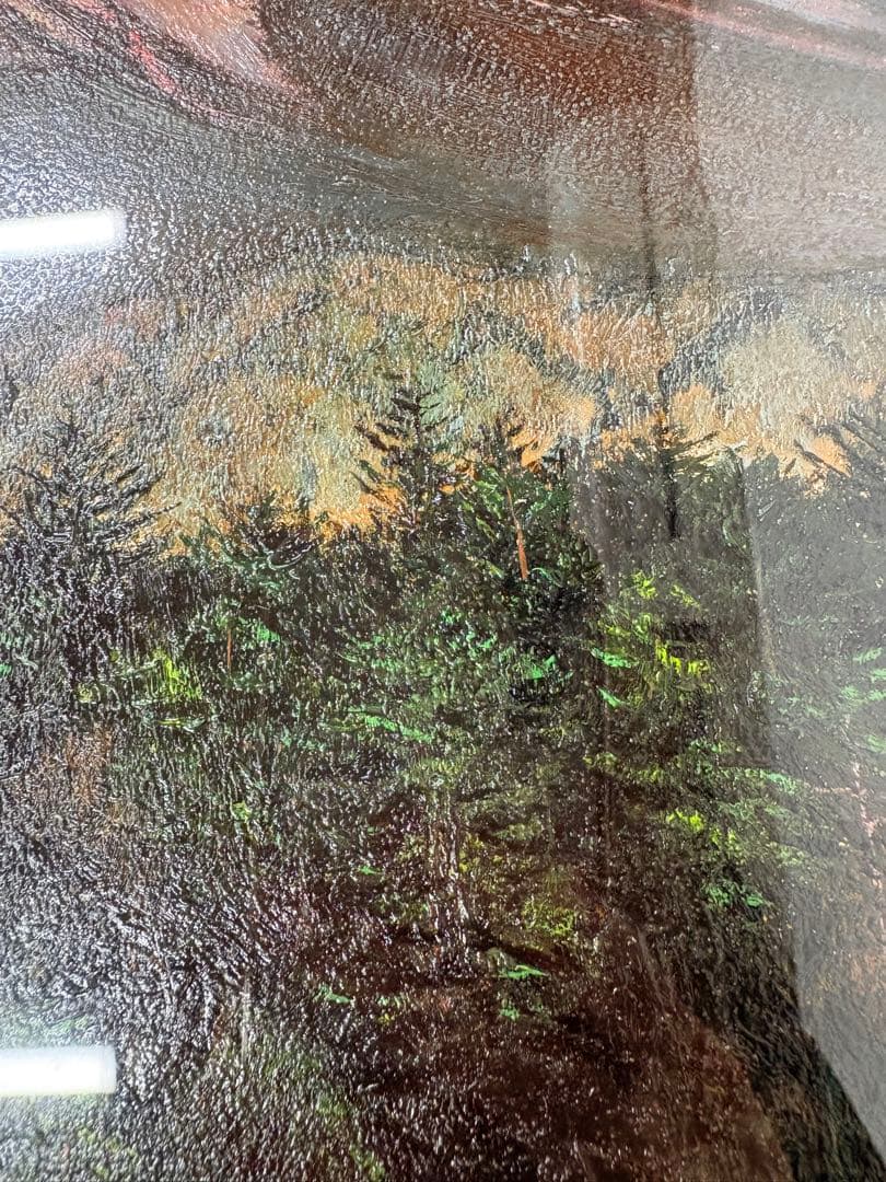 「黎明の富士」　北山達也　精進湖畔より　油彩画　絵画　日本画 風景画　額装