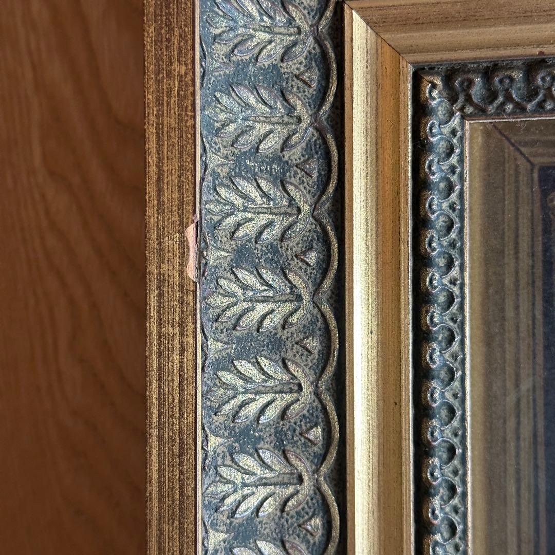 キリスト教美術 絵画 額縁 アンティーク 66.5×67cm 骨董品