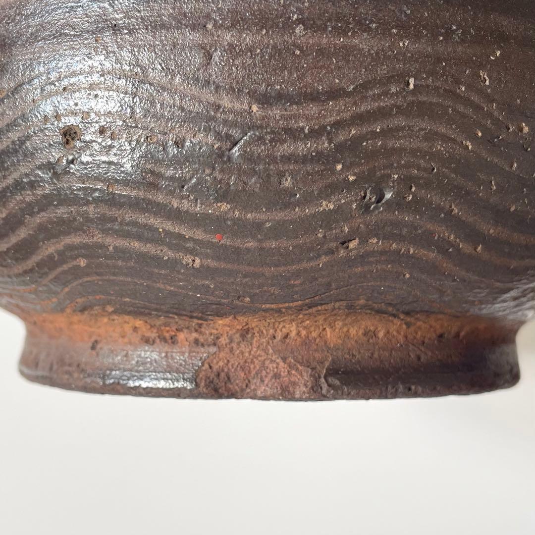 南蛮？ 櫛目波状文壺 ニュウ多い 状態考慮 検）古備前 古信楽 お歯黒壺