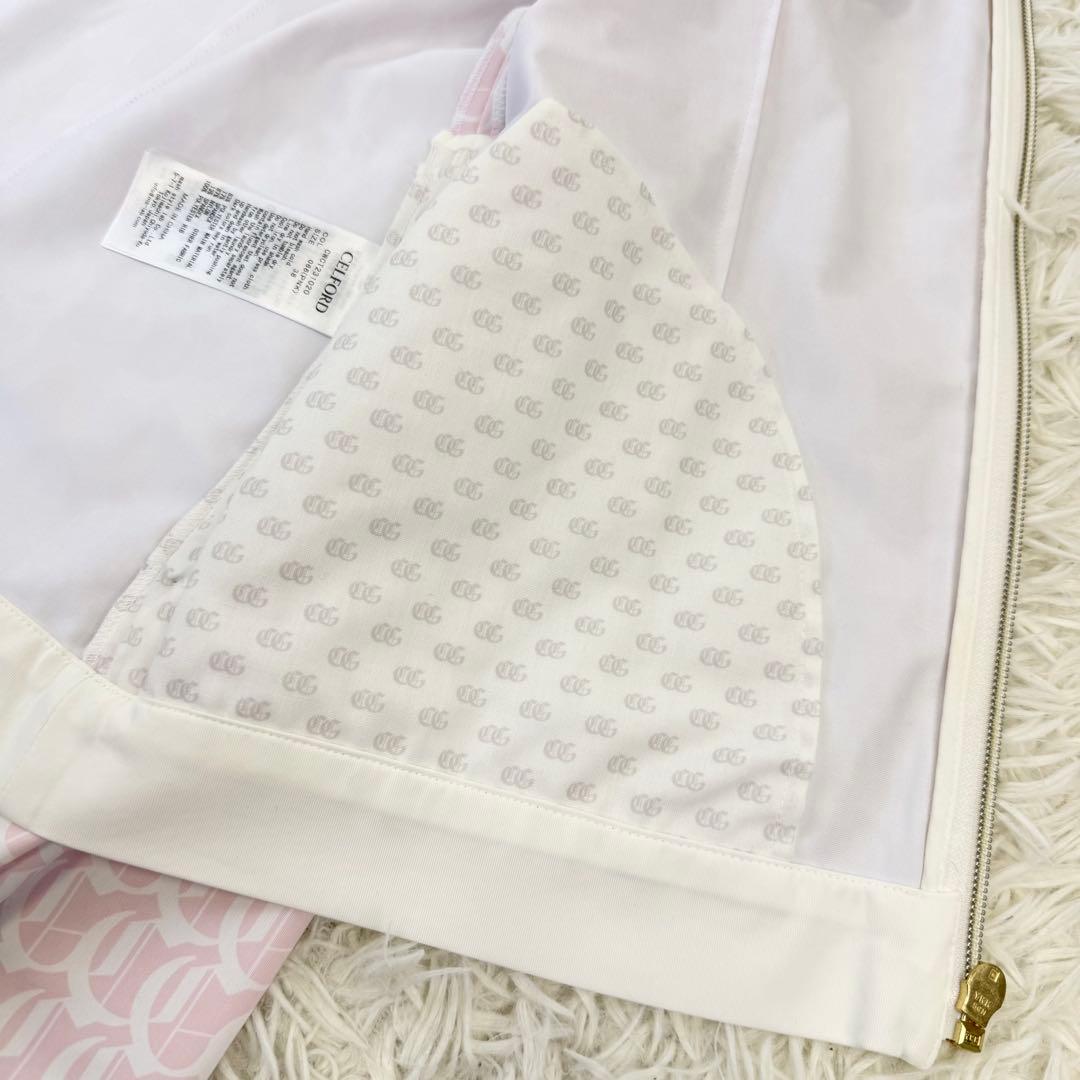 未使用級 近年 セルフォード ゴルフ モノグラムPTカットカーディガン CG