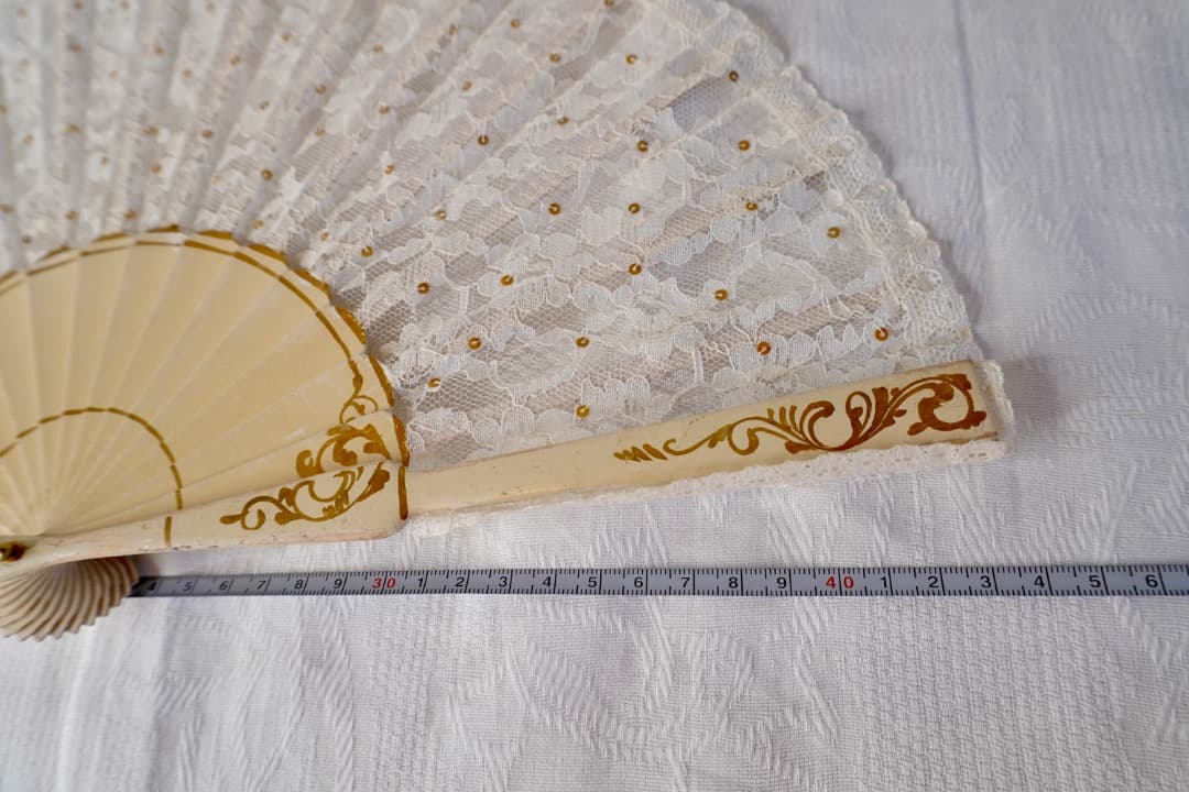 フランス アンティーク エヴァンタイユ レース扇子