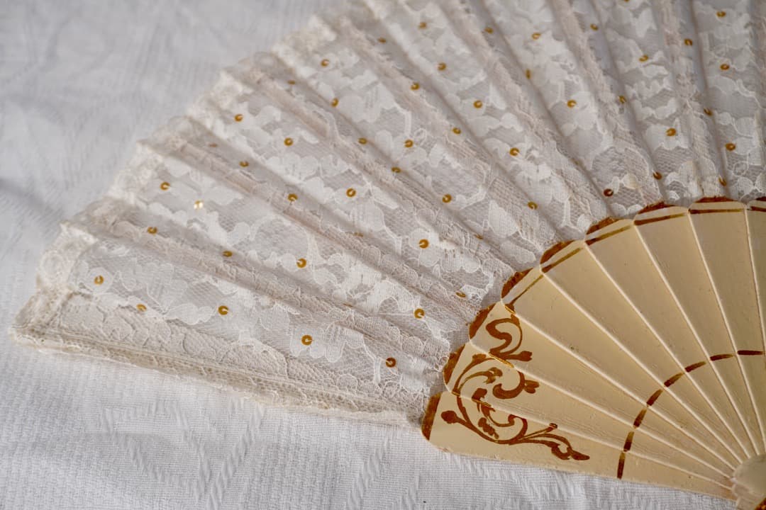 フランス アンティーク エヴァンタイユ レース扇子