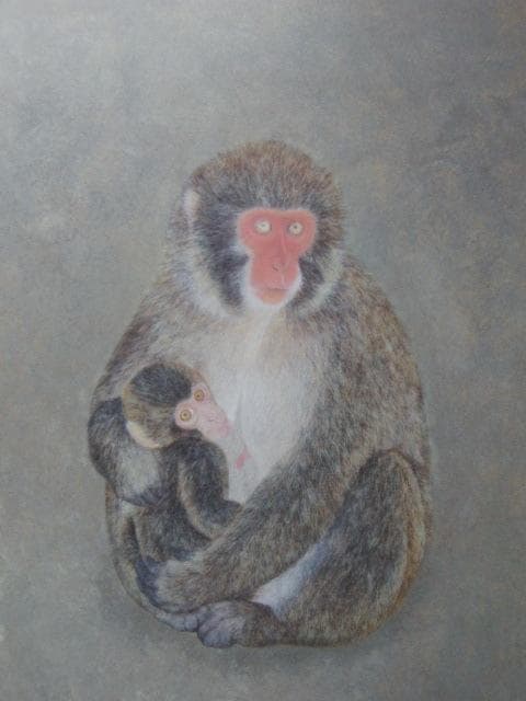 田口昌宏、【母子】、希少な額装用画集より、新品額装付