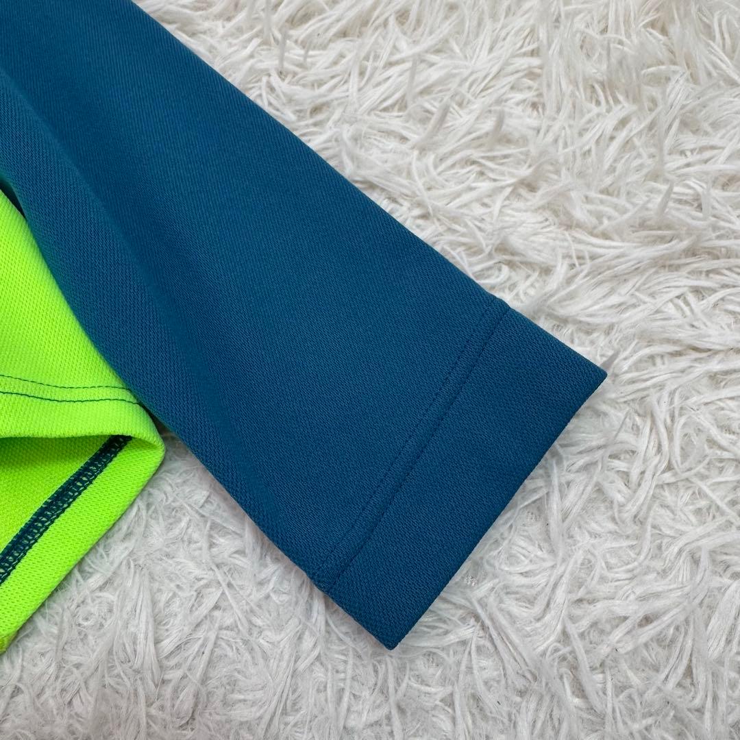 mont-bell サイクルジャージ 蛍光イエロー ライトブルー L スポーツ