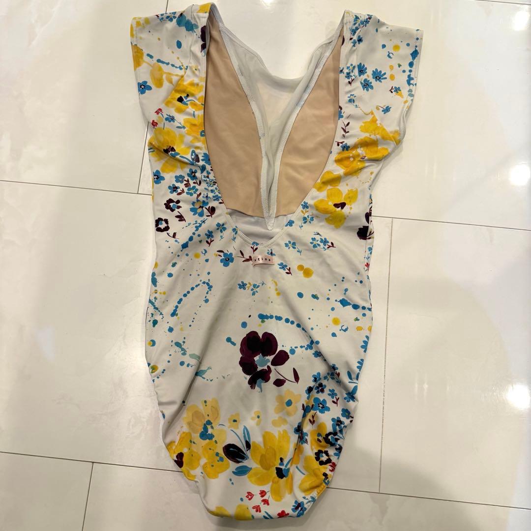 スティナ　花柄 レオタード 黄色