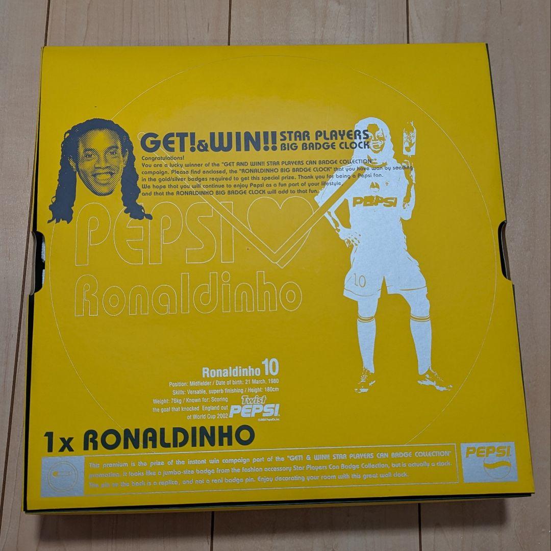 【非売品】ペプシ缶バッチ壁掛時計【ロナウジーニョ】