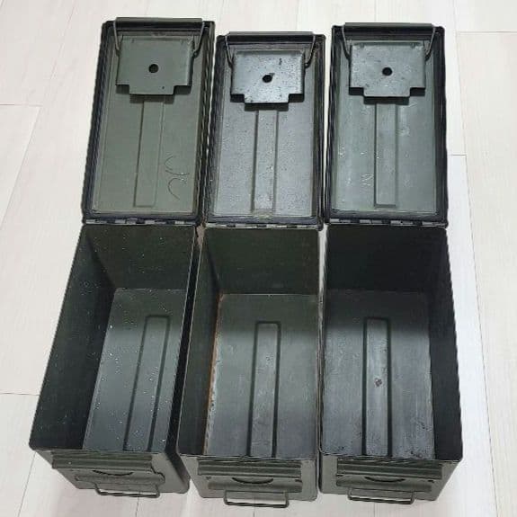 【20年モノ】アメリカ軍　アーモ缶　３個セット弾薬箱　米軍放出品　本物