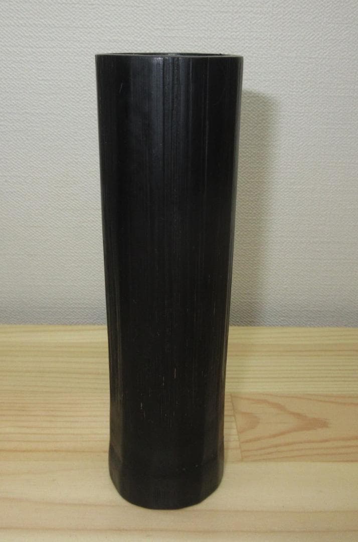 送料込【逢絢亭】茶道具 花籠 鶴首籠 染竹 竹製の入子 木製 作家物 紙箱入り