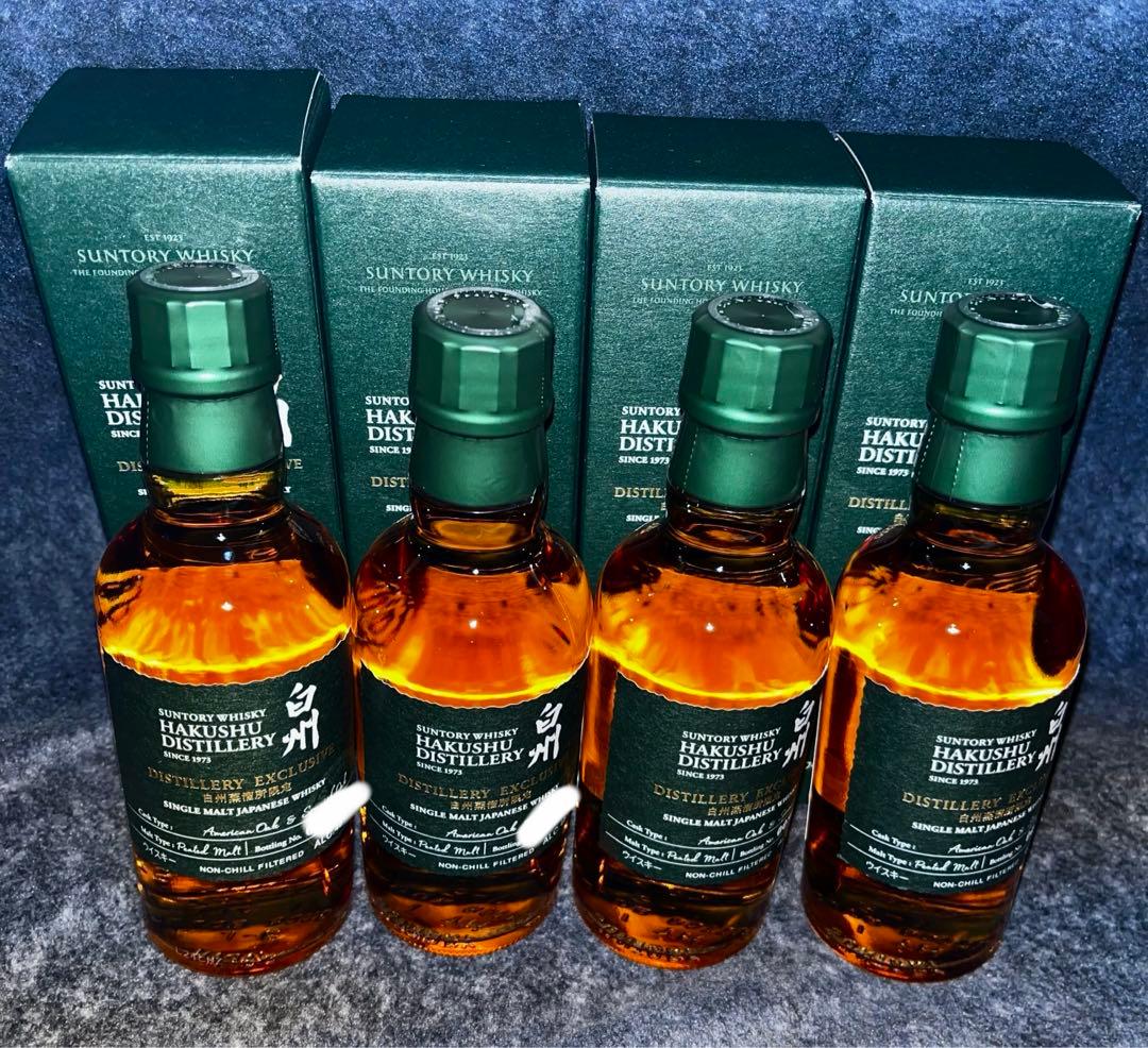 サントリー白州蒸溜所限定ピーテッドモルトウイスキー180ml箱付き×4本　12年