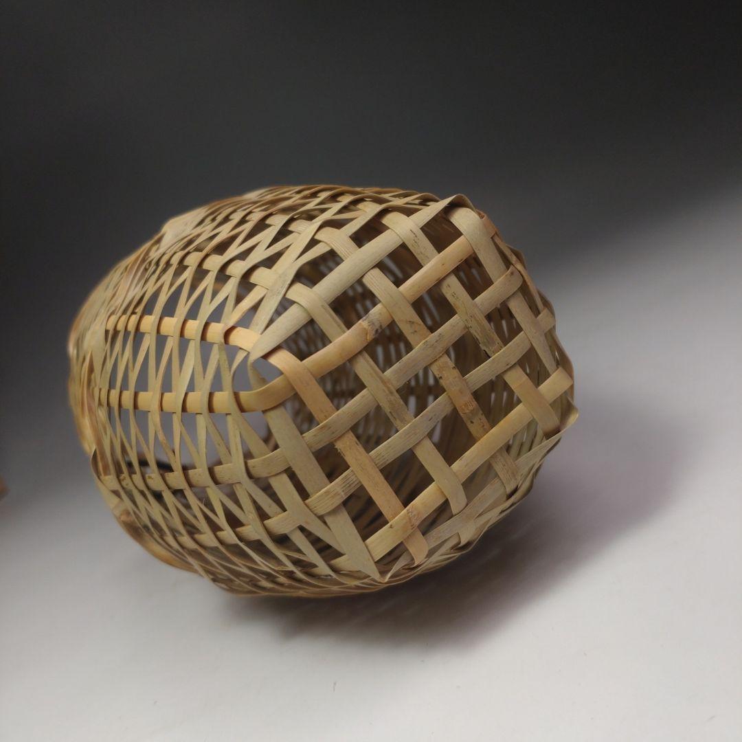 イ214 竹花生『竹器師　黒田宗傅』『宗全作写　籠花入　表千家久田宗也　極箱』