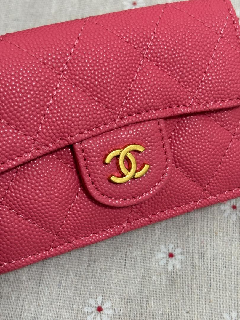 CHANEL三つ折り財布 ピンク