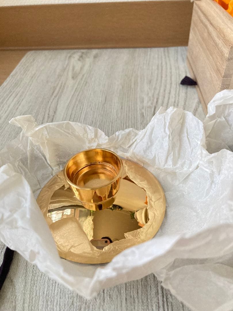 【桐箱入】金盃/金杯3個　純金の24KGP 永年勤続表彰記念　大阪府警察本部長