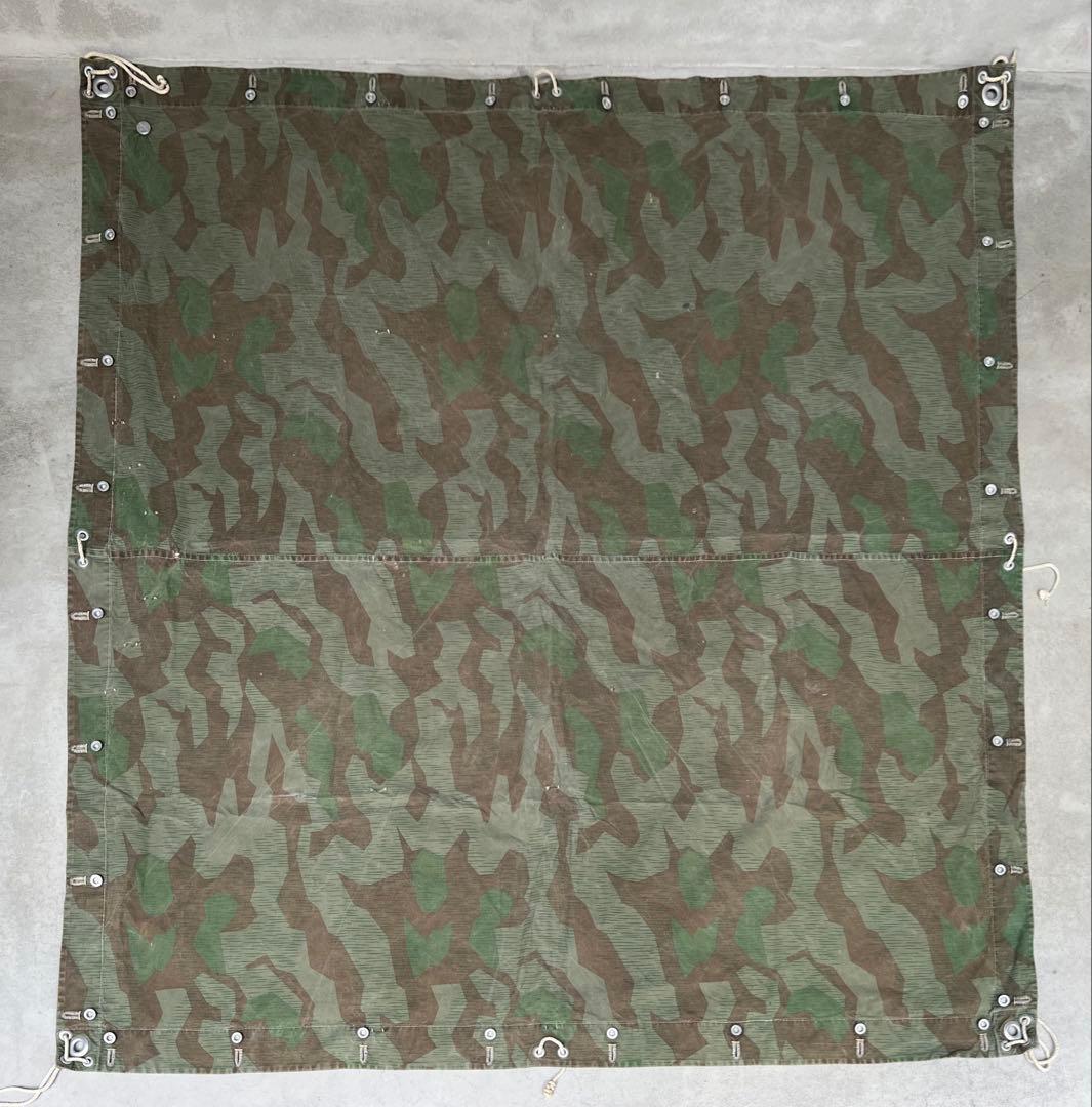 ②スイス軍幕×1 スプリンターカモ ツェルトバーン ミリタリー テント 実物