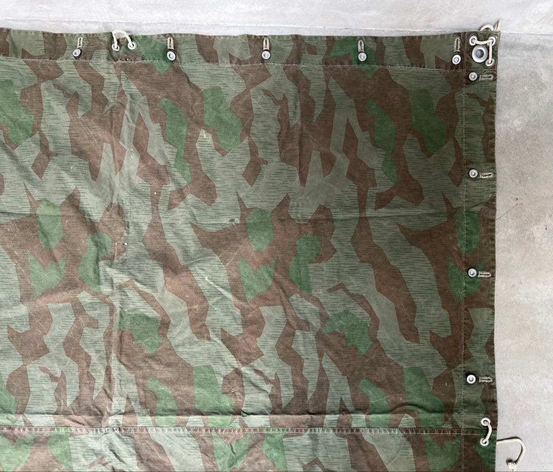 ②スイス軍幕×1 スプリンターカモ ツェルトバーン ミリタリー テント 実物