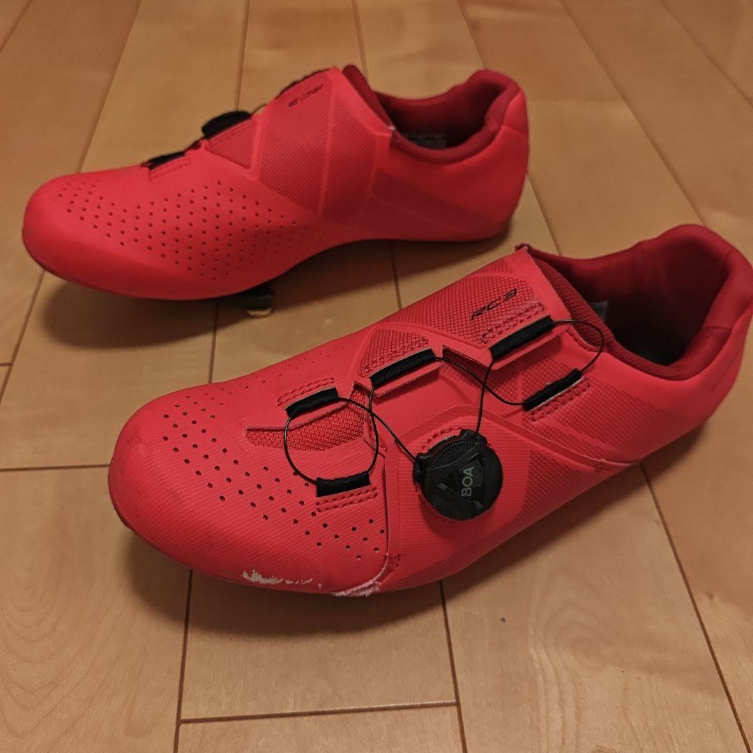 シマノ　SHIMANO　RC3　レッド　26.5　クリートペダル付き　ほぼ未使用
