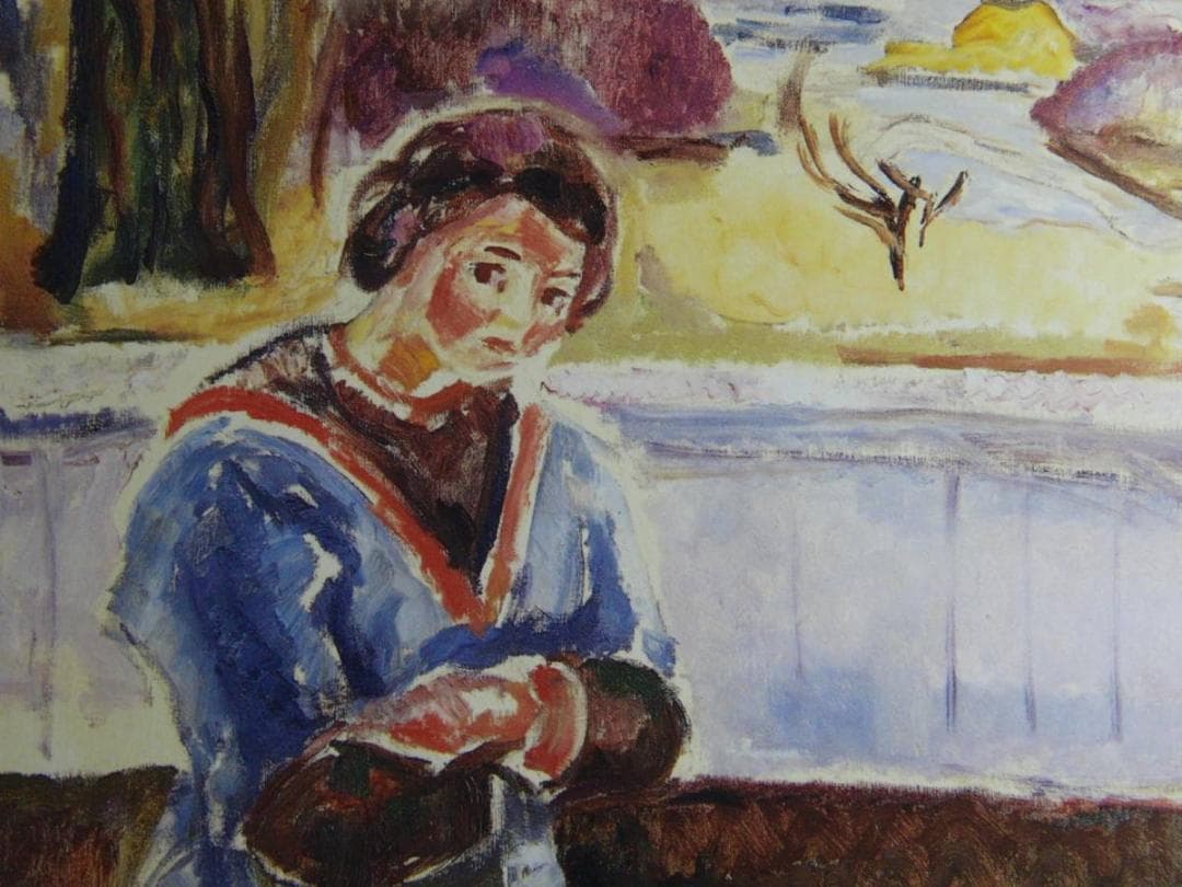 ムンク、『イェロイ島のグリムスローにある家の前で』、希少な画集より