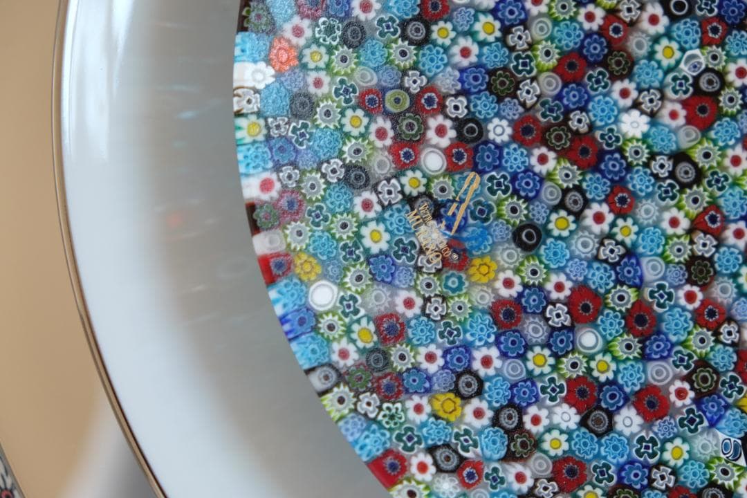 ベネチアンガラス ヴェネチアンガラス ミルフィオリ プレート グラス 江波冨士子