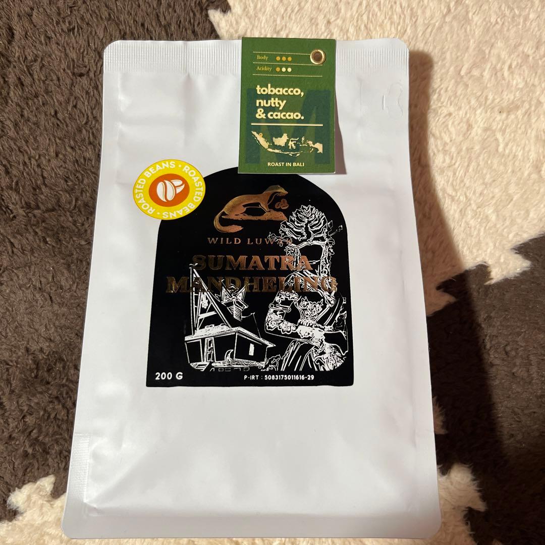 Wild Luwak Coffee ルアックコーヒー豆200g タバコナッツ風味