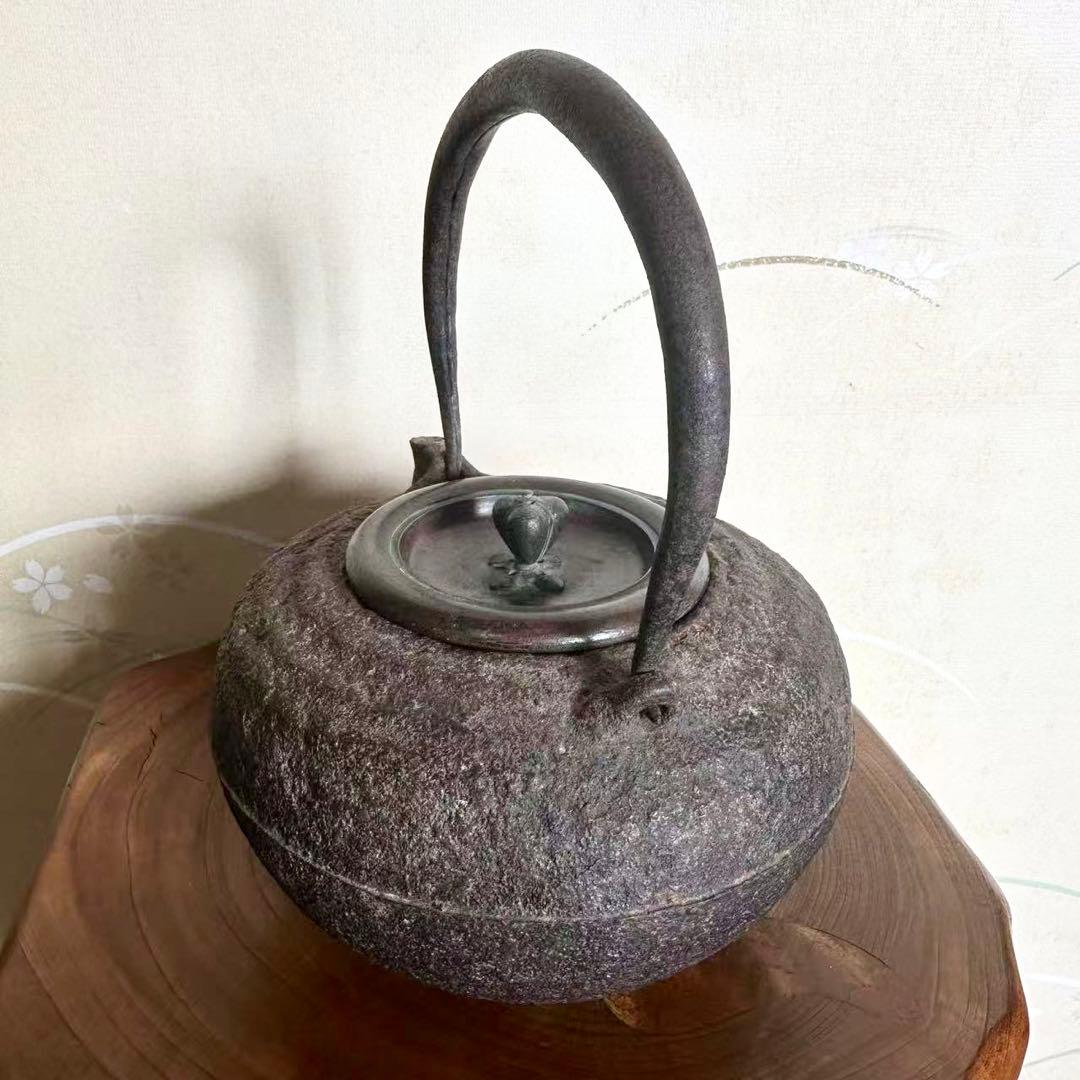 時代 名人 青龍堂 安之介系 小降 鉄瓶 煎茶道具